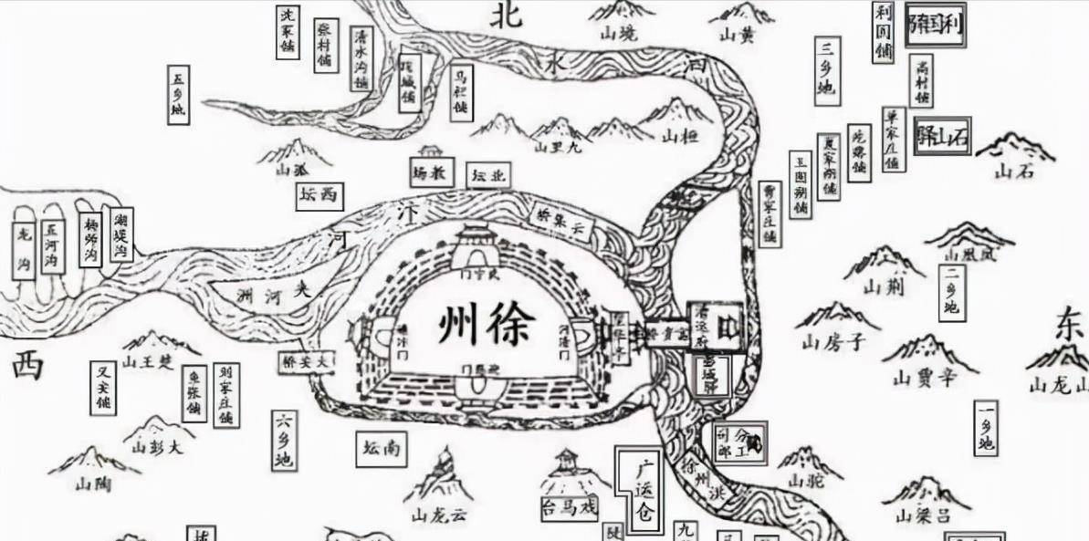 除了位置特殊外,徐州城的地形也易守难攻,它三面有山,一面靠河,平时有
