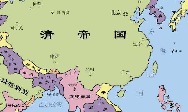 清朝彻底平定准噶尔,终于从西北脱身,再加上当时缅甸贡榜王朝在边境