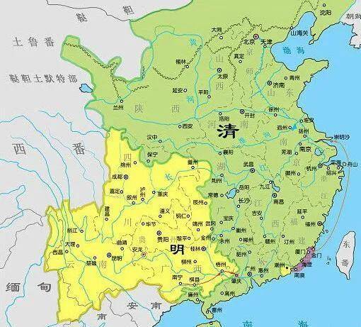上图_ (永历七年)1653年南明与清的形势图顺治六年,总督江南江西河南