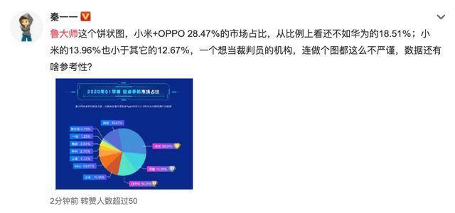 鲁巨匠发布安卓份额陈述，强调华为市场占比，网友称为“华巨匠”