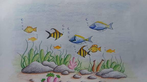 海底总动员各种可爱的鱼儿简笔画 海洋世界好美呀!