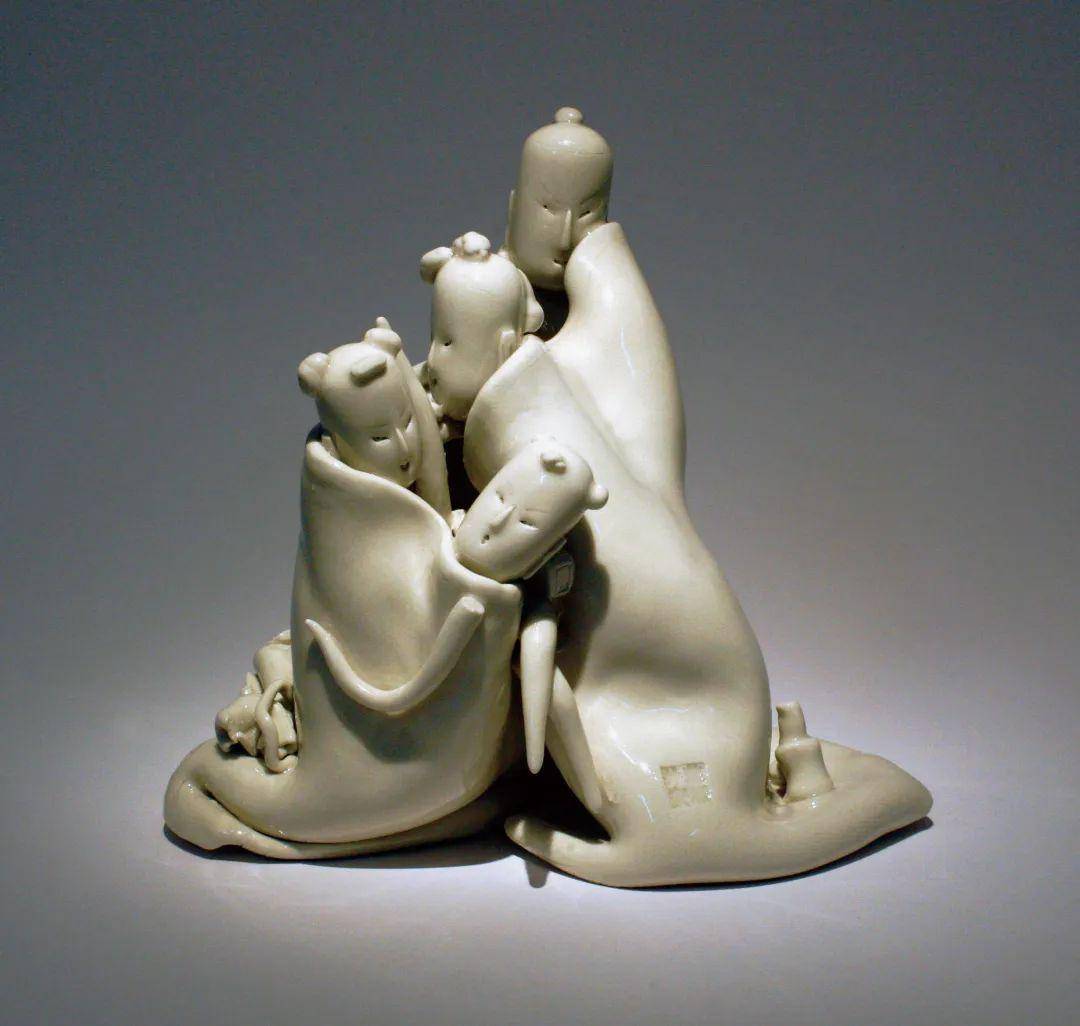 陶瓷人物作品《牡丹亭》 2012年陶瓷卷泥人物作品《达摩 》 青泥