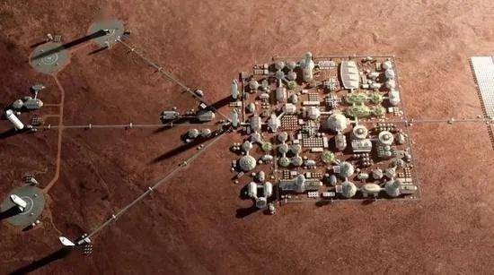 火星基地畅想图(图片来源:space x)