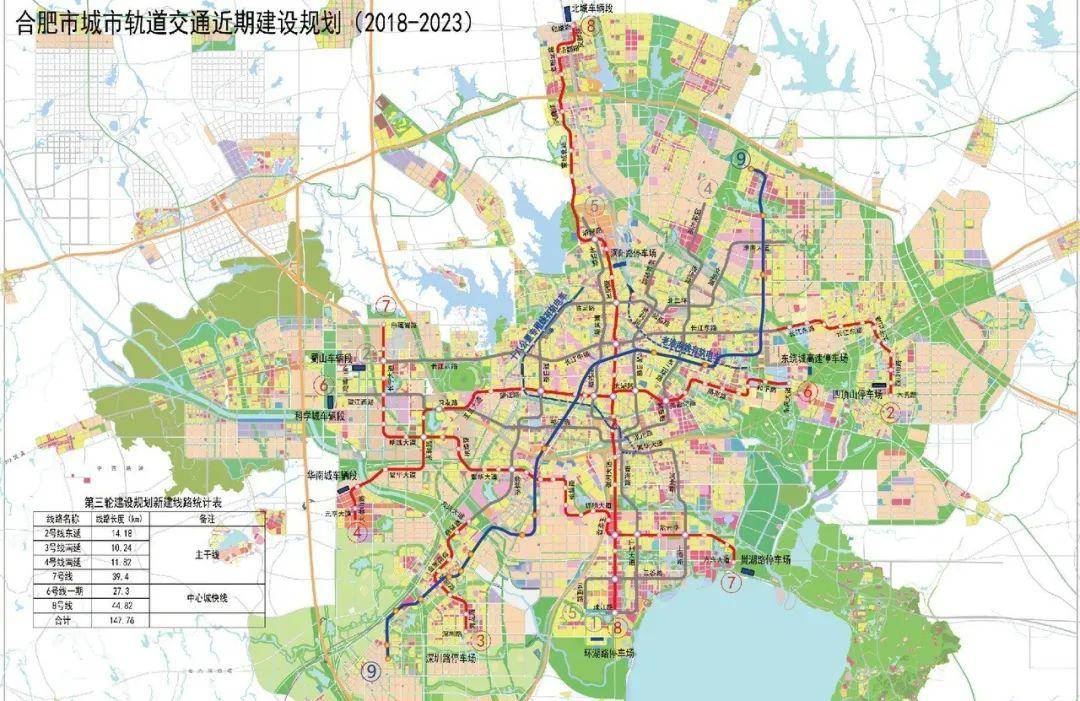 4号线延长线,5号线延长线,9号线,14号线,15号线,是拥有地铁线路最多的