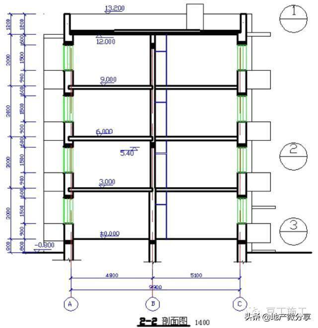 ③比例等于1:50的剖面图,宜画出楼地面,屋面的面层线,抹灰层的面层线