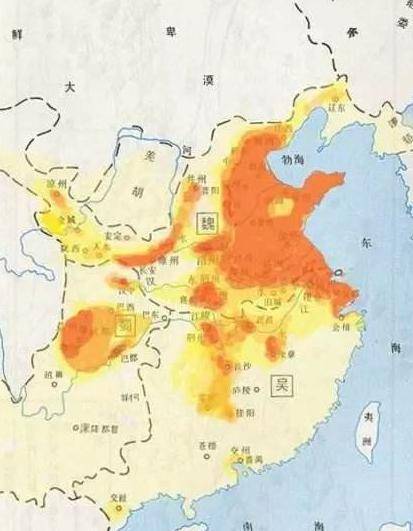 三国时期中国人口_我们来看看当时人口密度分布图 三国时户数分布 可见(2)