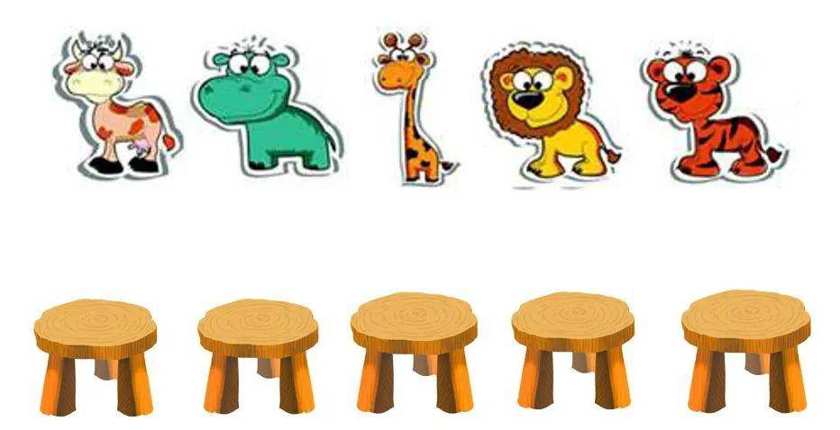 "排排队 " 01 小动物们在排座位,河马坐在长颈鹿的右边,大狮子坐在小