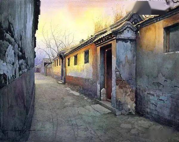 老北京胡同绘画,太美了!