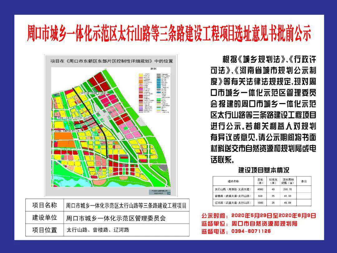 周口新规划的这11条路,位置选在这儿