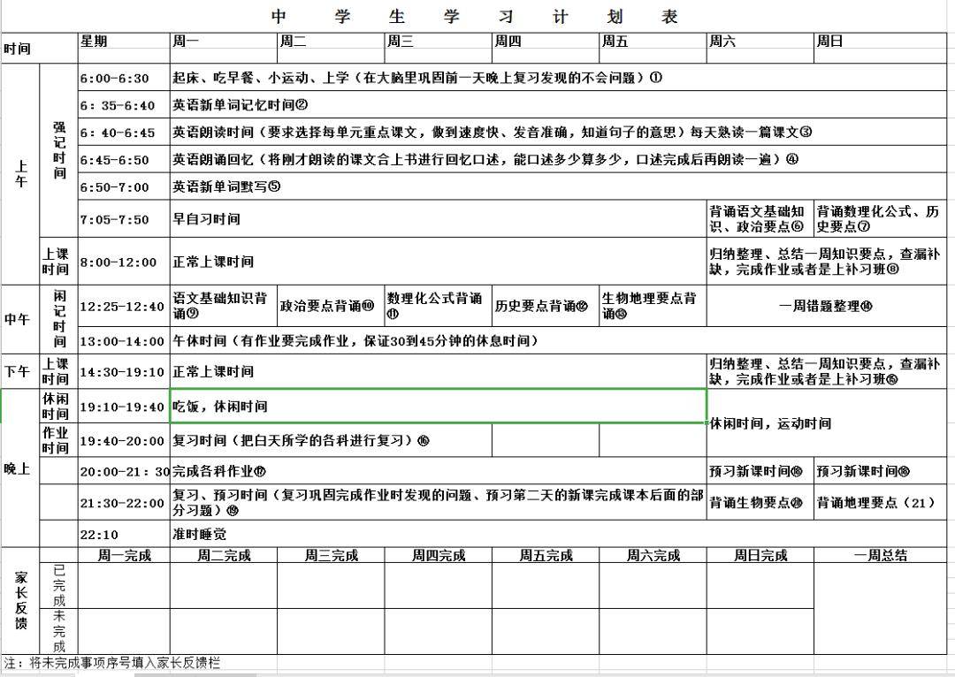 学习拼的不是智商,而是时间管理!附优秀时间管理表!