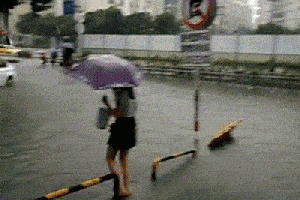 搞笑gif趣图:女生打车与男生叫出租车的区别