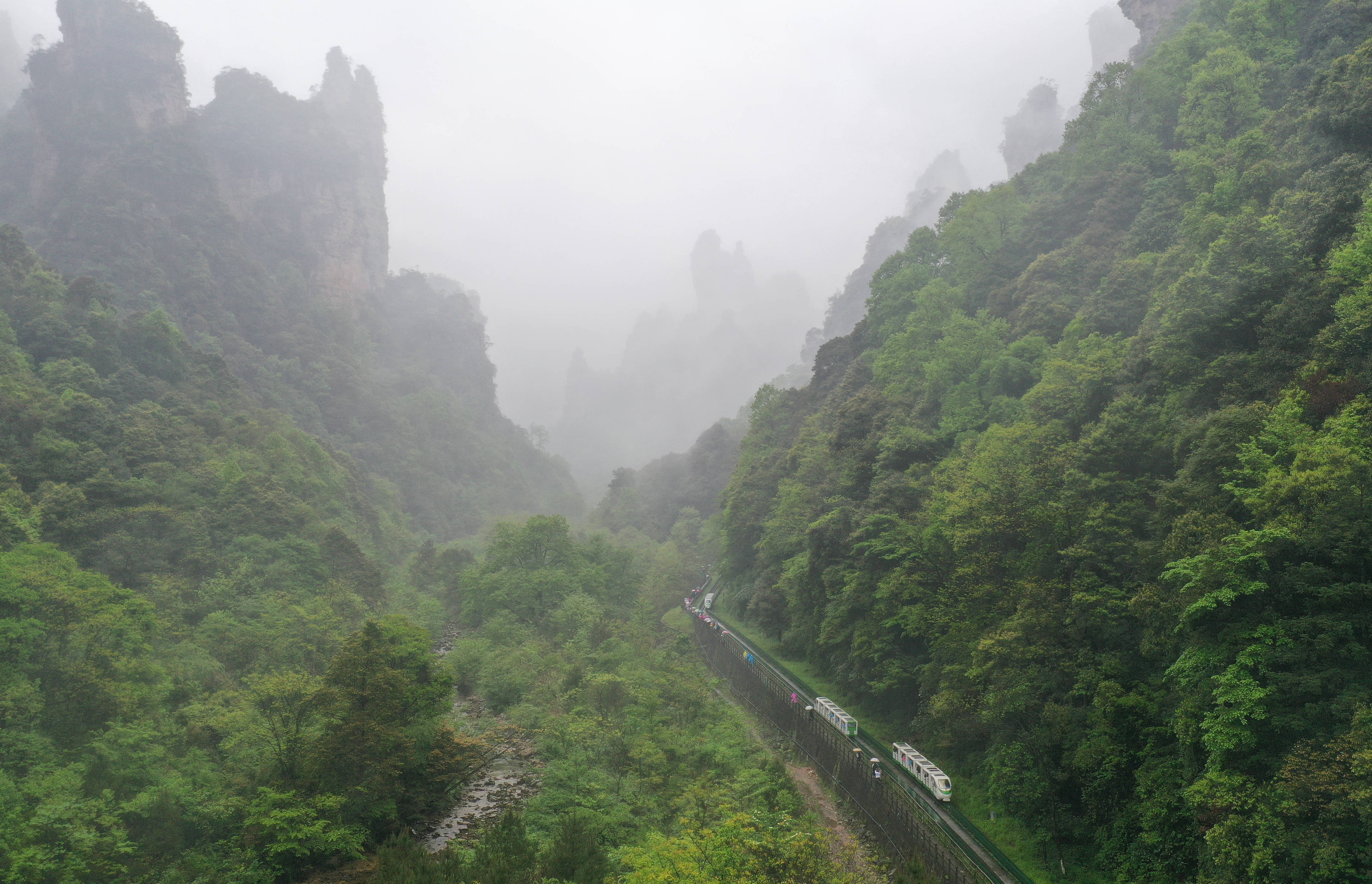 张家界十里画廊,天子山:云雾缭绕宛如仙境