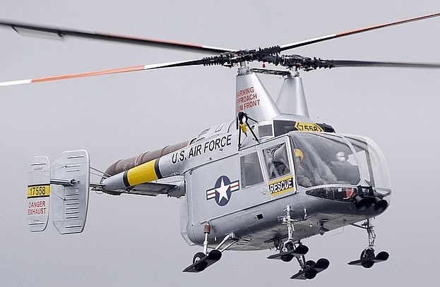 原创美国卡曼hh-43直升机,德国工程师设计,丑陋但非常好用