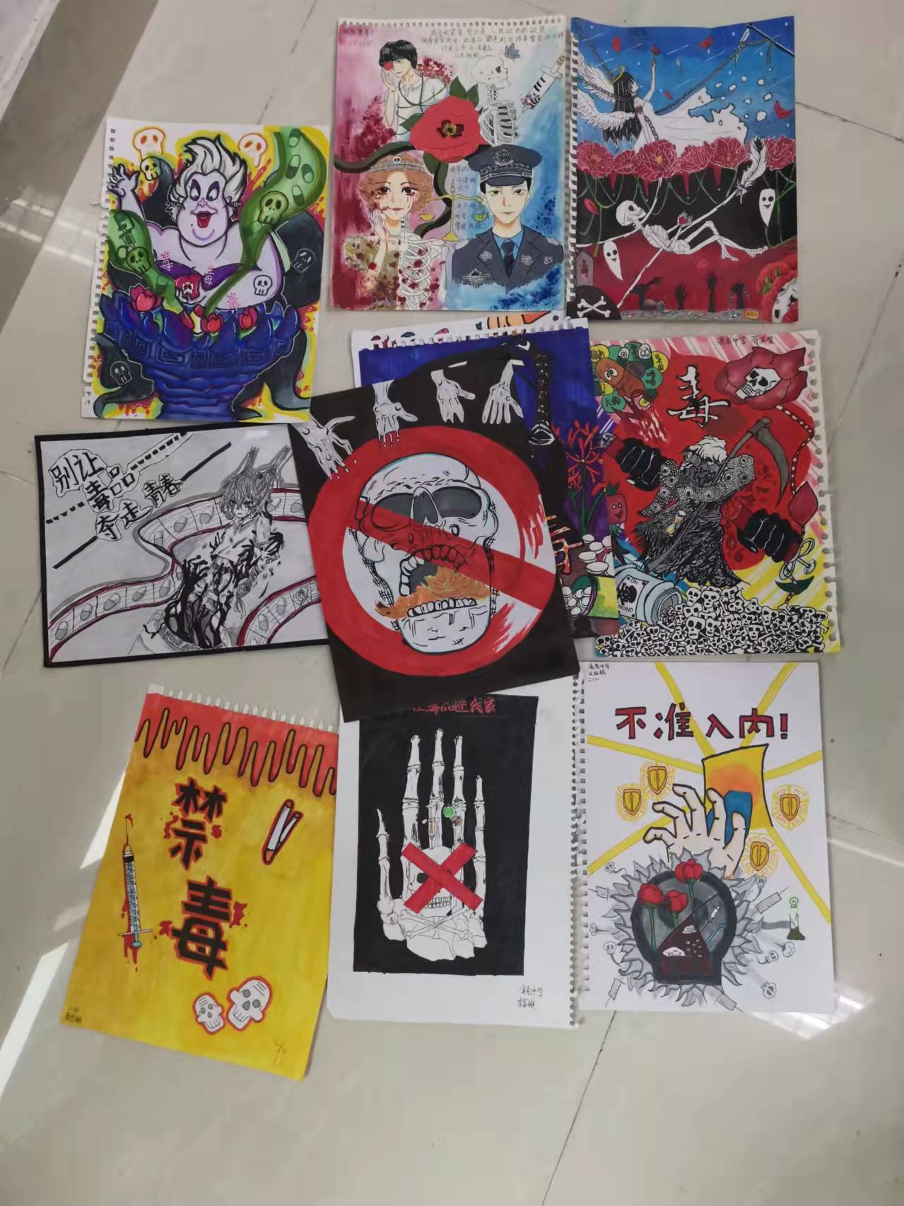 沙溪镇溪角中学不让毒品进我家禁毒绘画比赛颁奖仪式