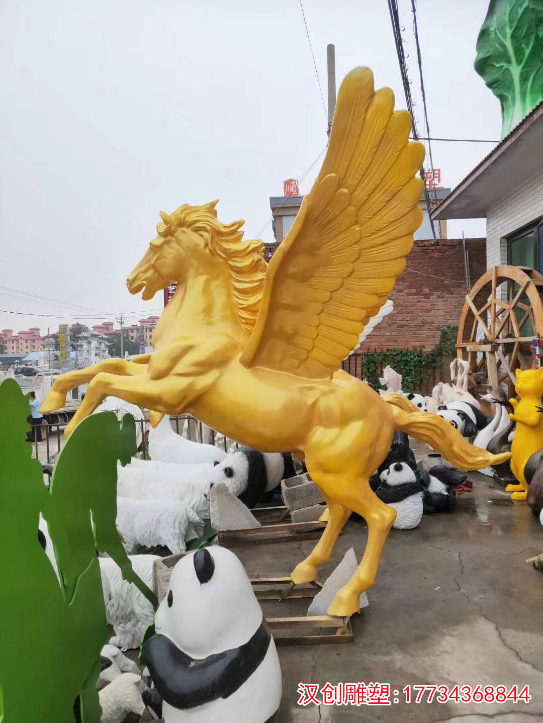 玻璃钢马雕塑 仿真动物雕塑