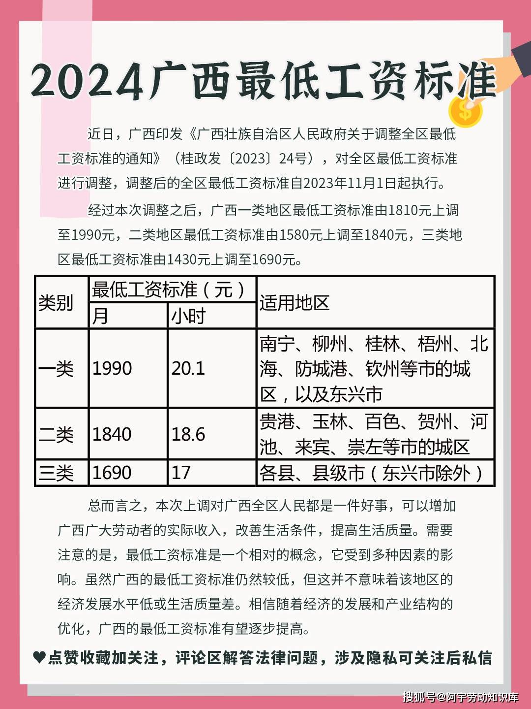 上调!2024年广西最低工资标准