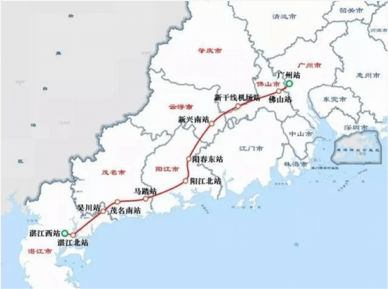 广湛高铁线路图.