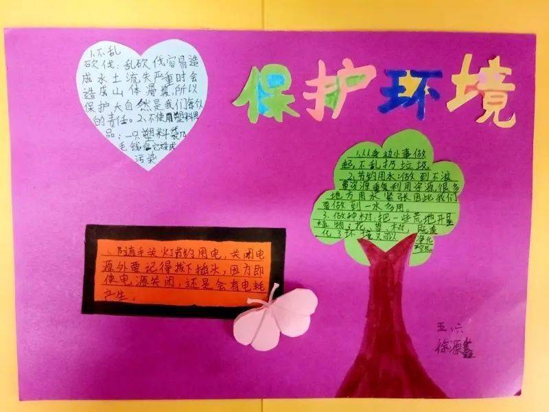 学生们绘制了"我为环保建言献计"宣传卡,以小手拉大手的形式,倡议人人