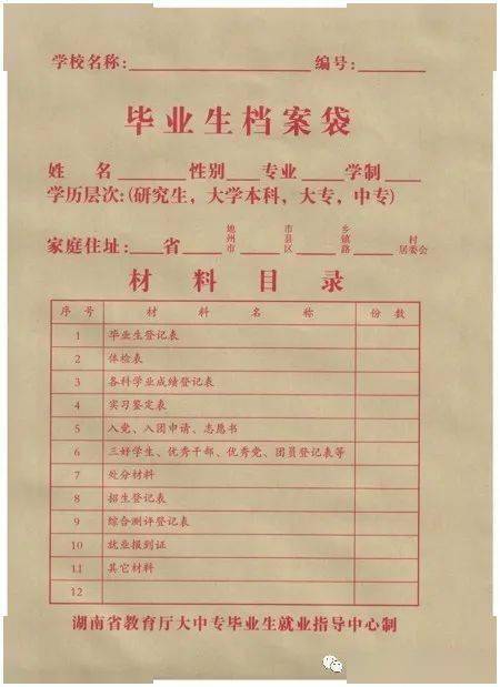毕业生档案那些事儿