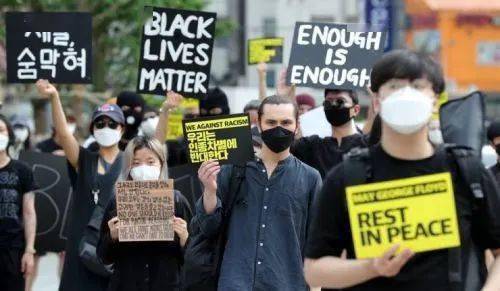美国暴乱事件引发,韩国也开始声援游行活动