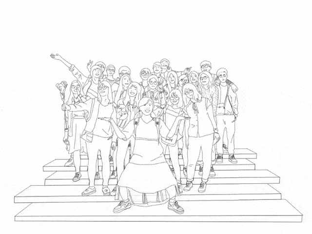 最终手绘的毕业照在微信端呈现,并通过点一下画作出现原图呈现动画