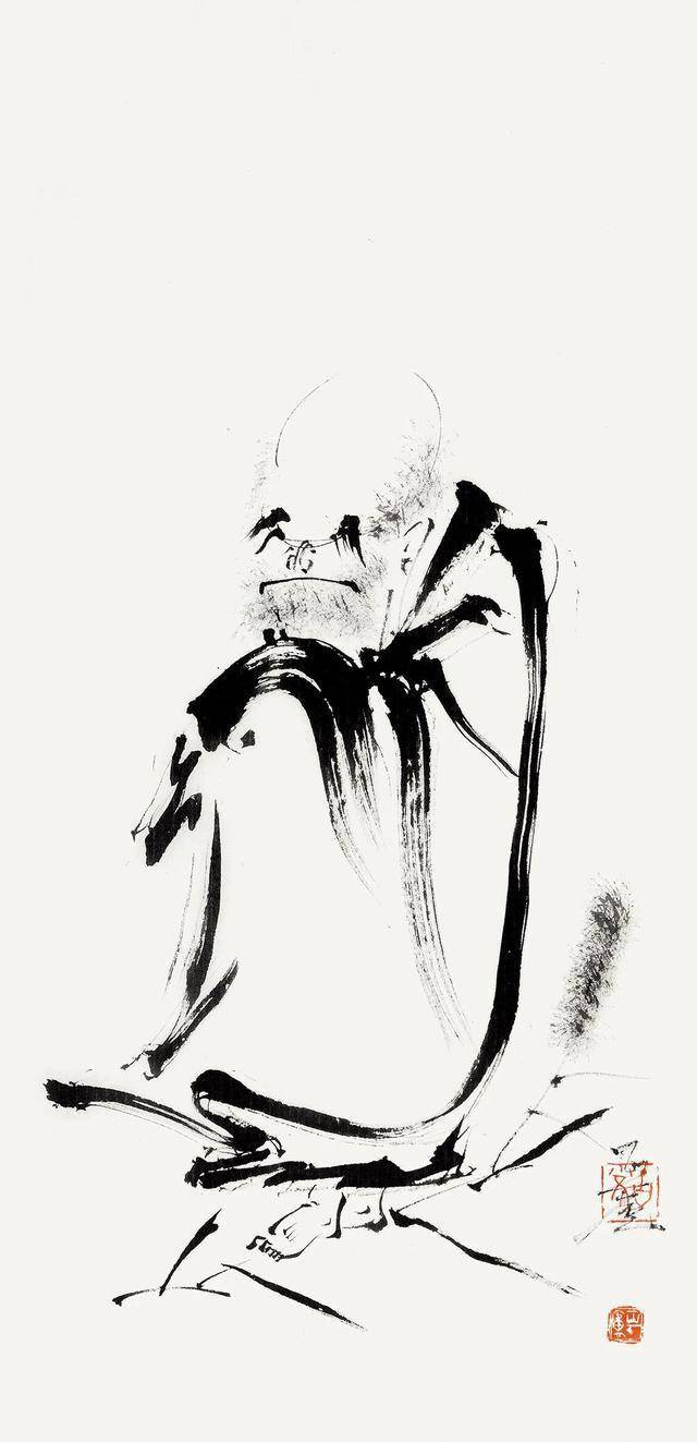 这样的人物画有南宋梁楷之风,又感觉很新颖,网友:日系
