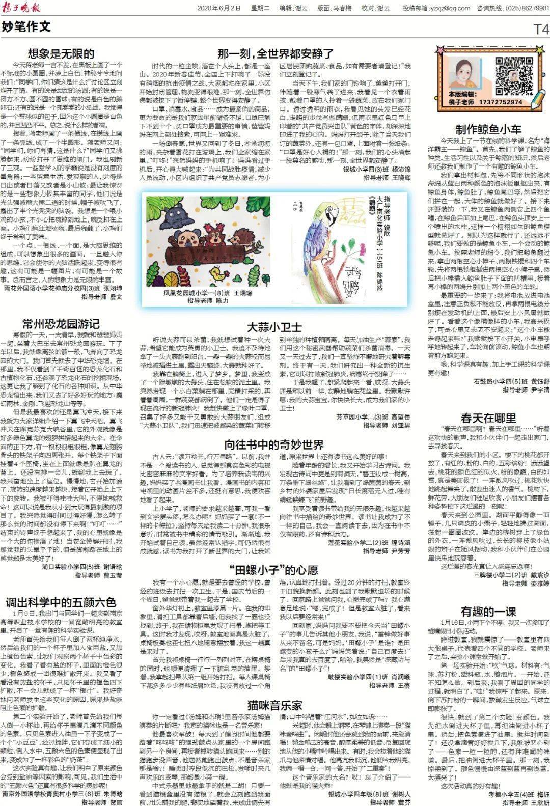 1 想象是无限的 雨花外国语小学花神庙分校 四(3)班 张翊坤 今天蒋