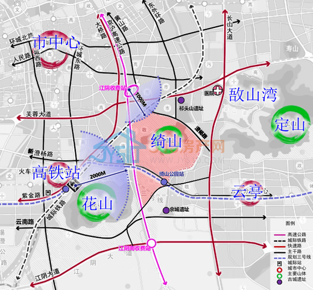 云亭街道,目前规划长山大道快速化改造,新澄杨路,江阴快速内环等,交通