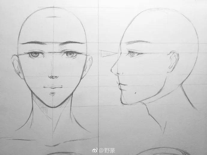 五官结构和男生女生常用眼睛和眉毛画法分享~ 画师:野