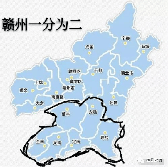 江西省龙南县升格为县级市,在未来赣州新划一个地级市如何