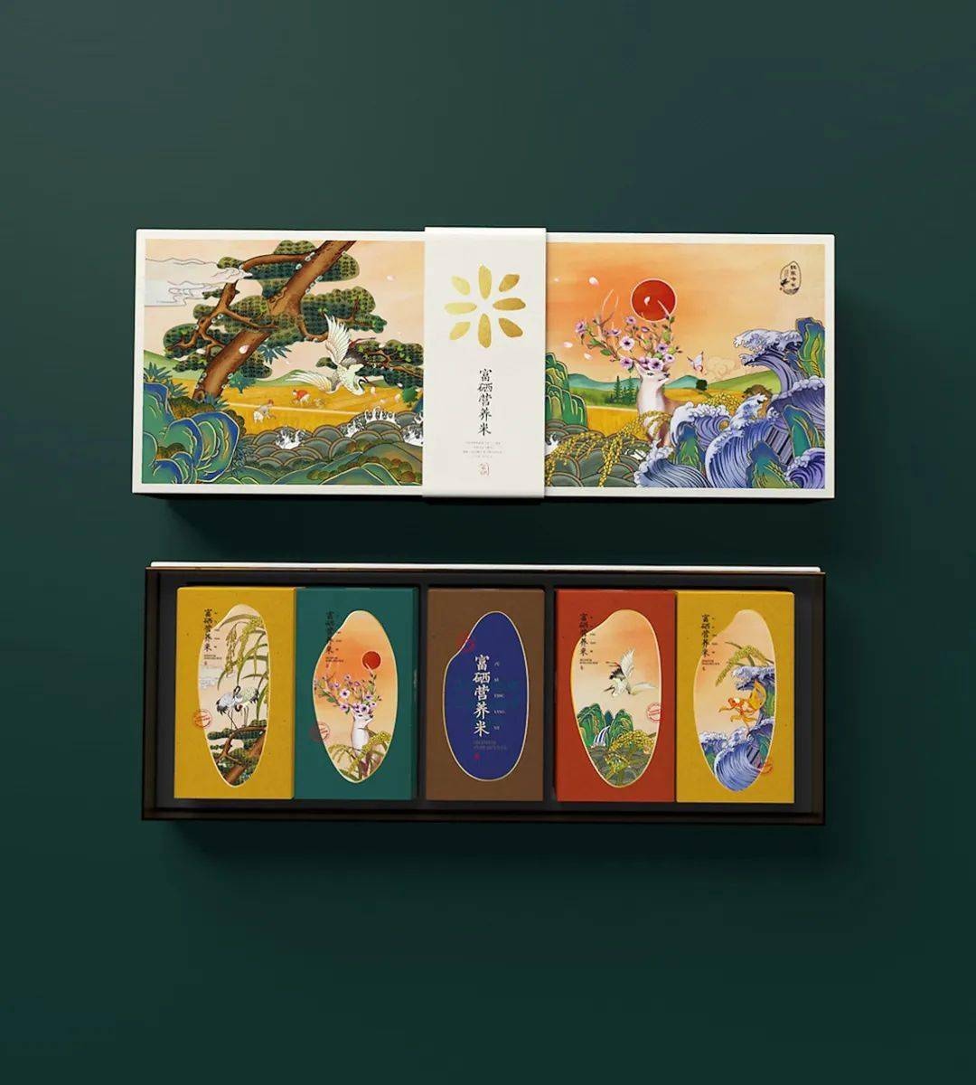 浮世绘风格的大米包装设计,画风好棒!_插画