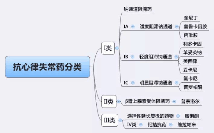 抗心律失常药思维导图