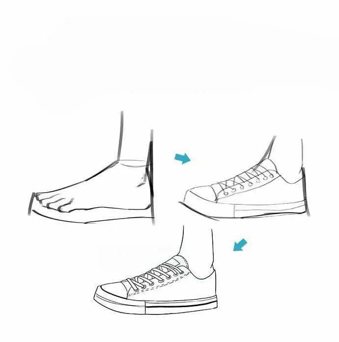 一组画鞋子的过程