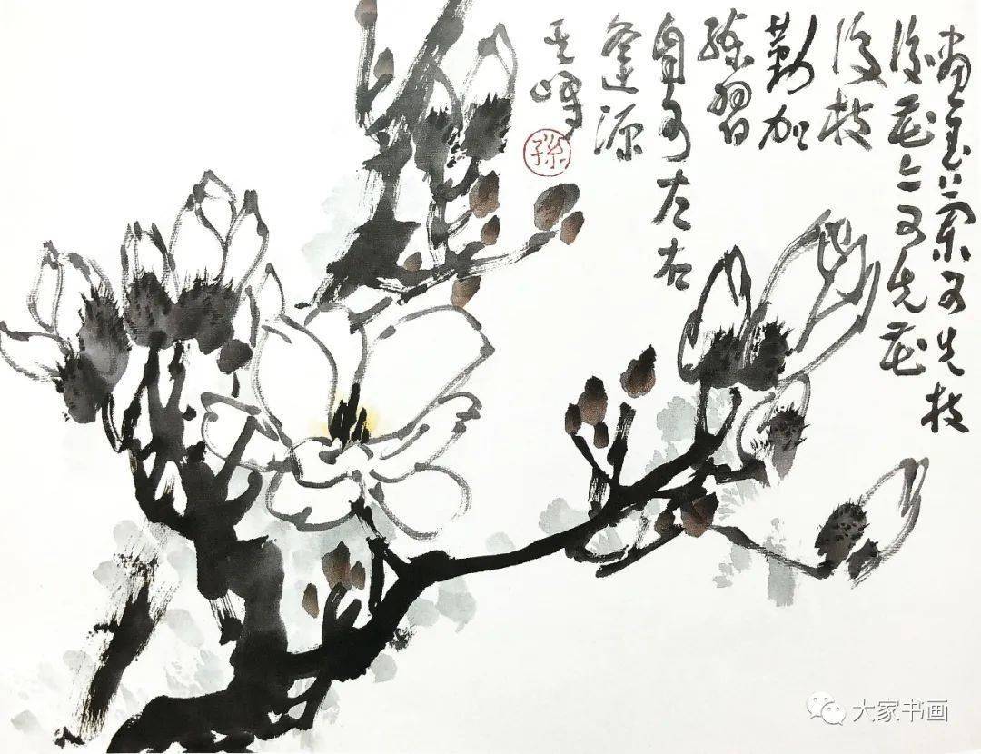 著名画家孙其峰先生课徒稿——竹,梅,玉兰,水仙