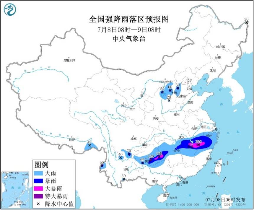 贵州|暴雨橙色预警发布：江西北部等地局地有特大暴雨