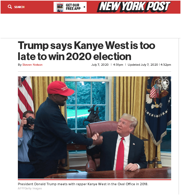 特朗普|嘻哈巨星“侃爷”宣布竞选美国总统，特朗普回应了！