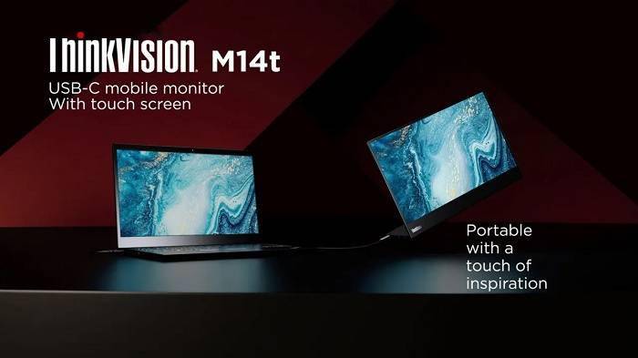 联想发布ThinkVision M14t便携式触控显示器：九月上市售449美元_手机搜狐网