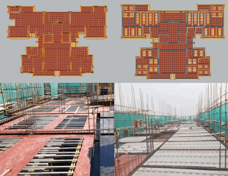 在预制叠合板安装过程中,利用bim技术对叠合板支撑体系进行深化,建立