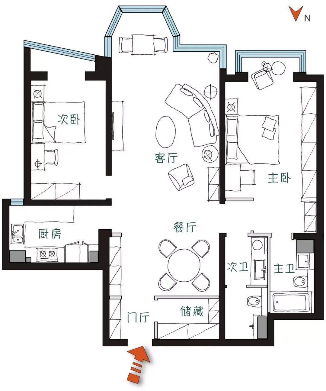 元素|美到窒息！北京夫妻的135㎡两室，多种vintage元素，打造极致惊艳之家！