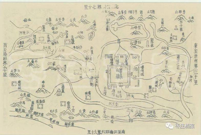 1686年 滕县图,辑自康熙二十五年《兖州府志》.