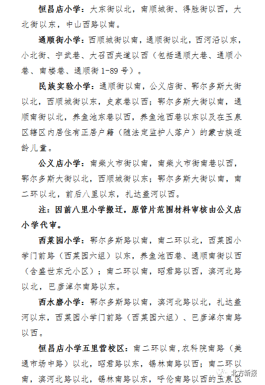 【最新】呼和浩特市四区2020年小学招生划片范围公布!
