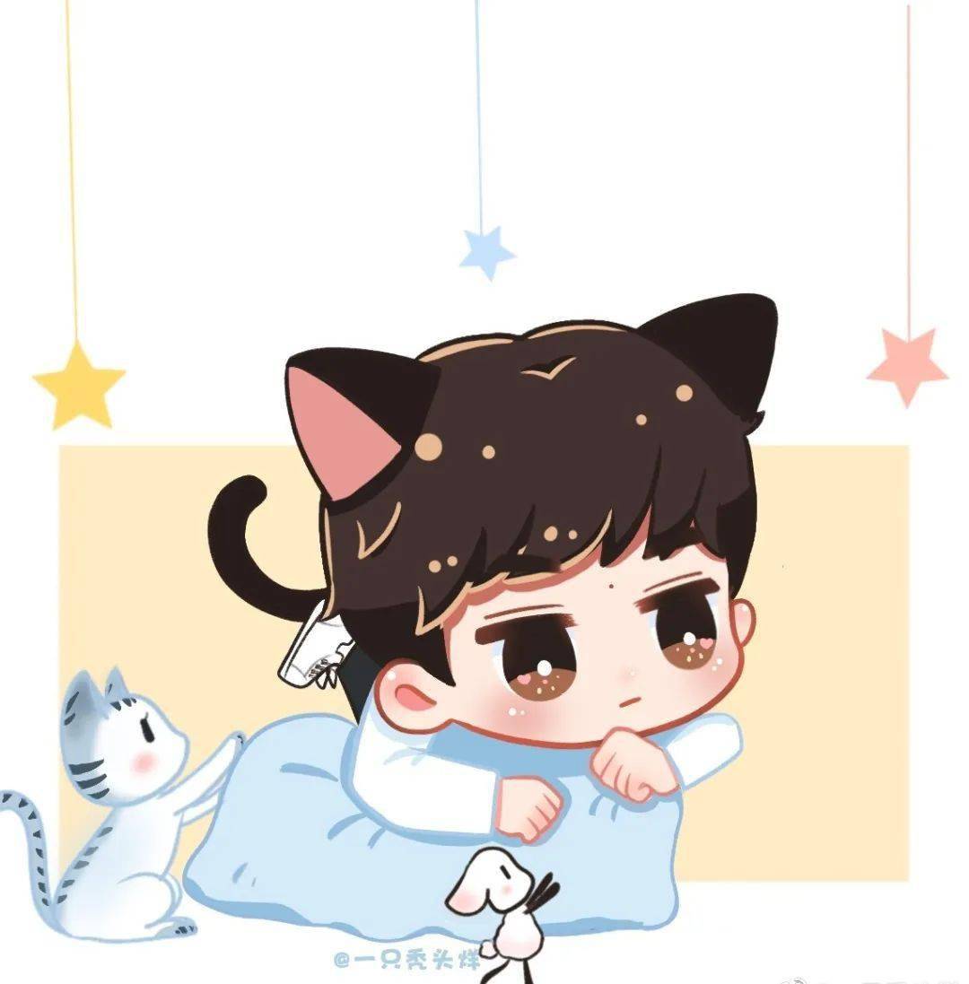 超可爱的易烊千玺卡通头像_搜狐网, image size:1080x1097