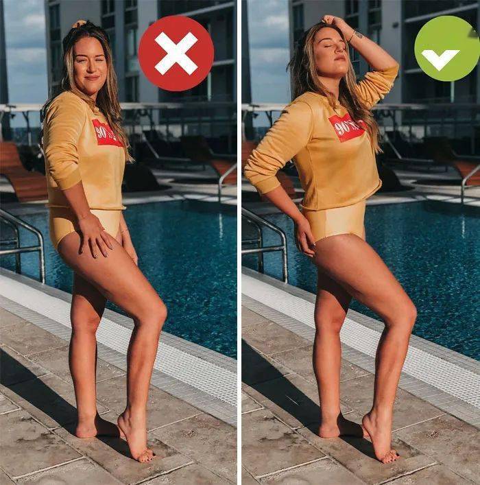 ins|换个姿势轻10斤?!ins网红pose对比照爆火,网友:不上镜的原因找到了