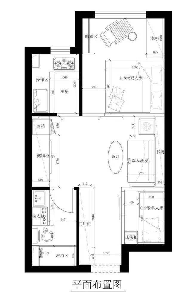 北京33㎡单身公寓,一居改两居,还兼具采光和收纳!_设计