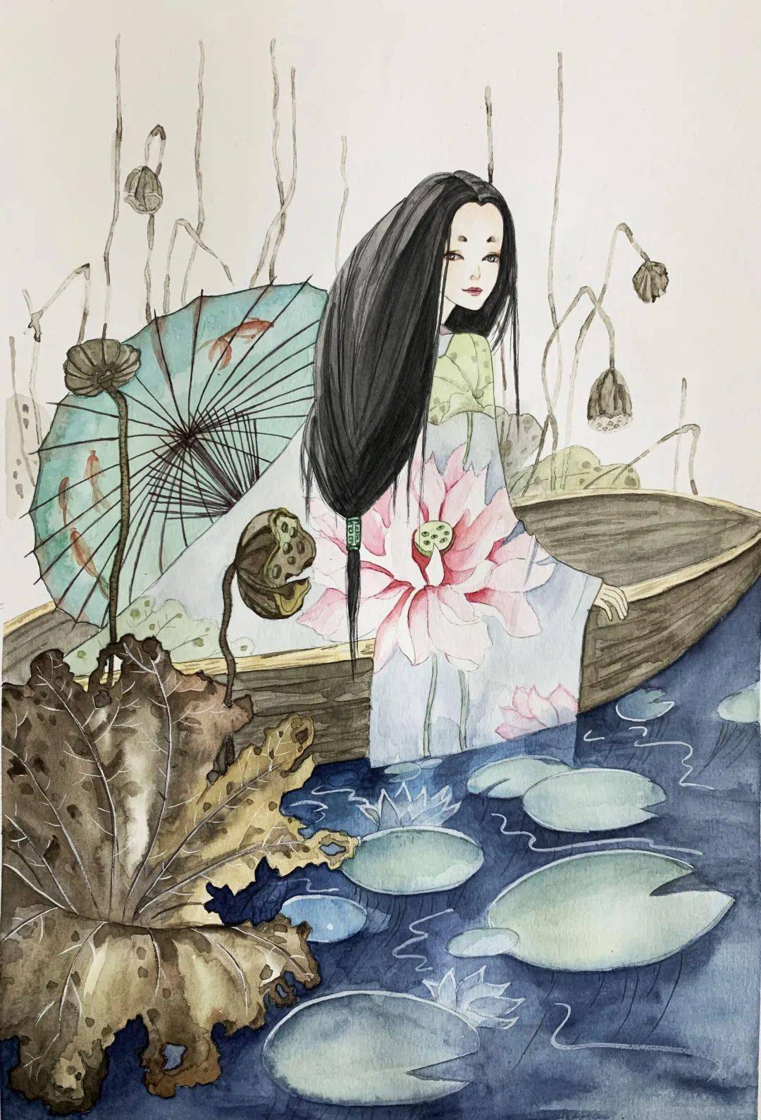 独家推出!刷屏网络的古风人物水彩原来是这样画的!