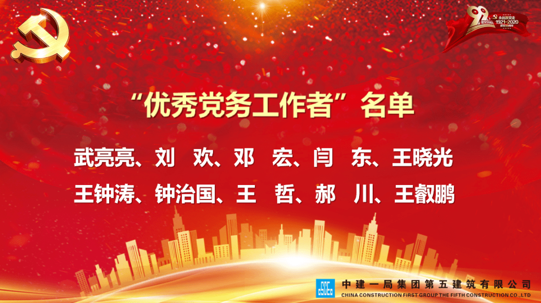 红色先锋他们带头发挥共产党员的先锋模范作用五公司2019-2020年度