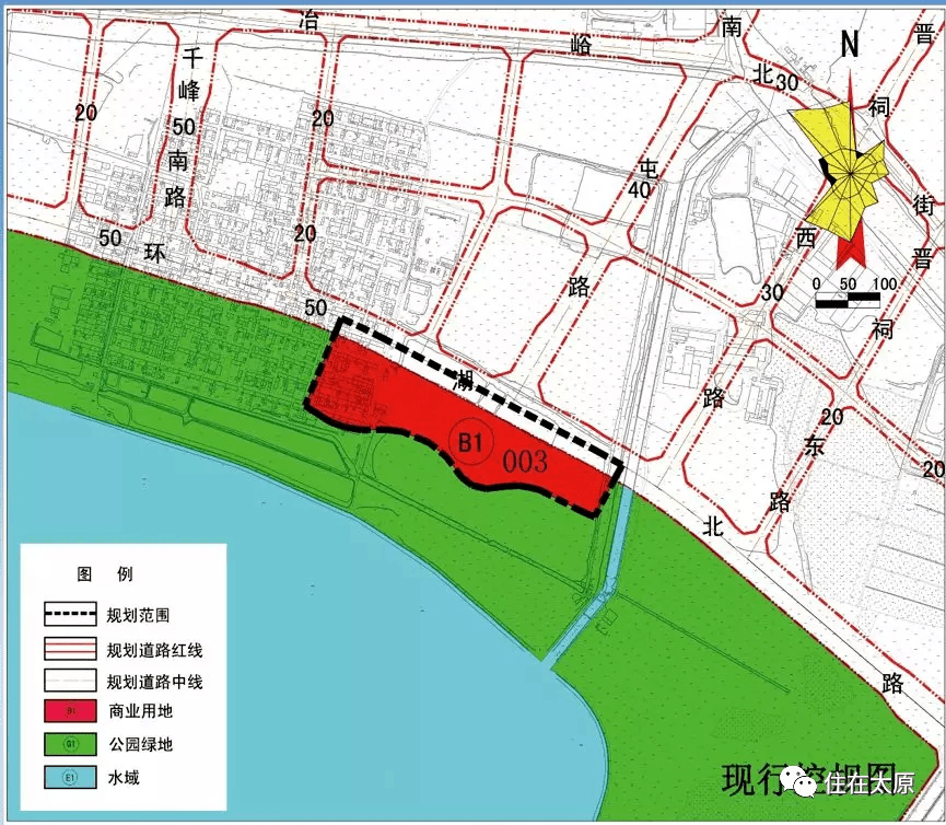 丨太原市城市规划博物馆选址用地(见红色地块)