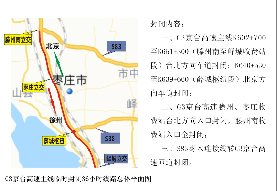 车主注意!g3京台高速部分路段临时封闭,请提前绕行