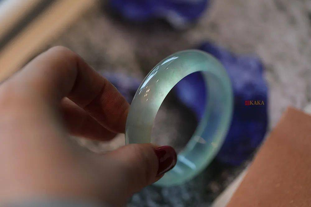 镯子|小圈口冰玻种极光宝镯