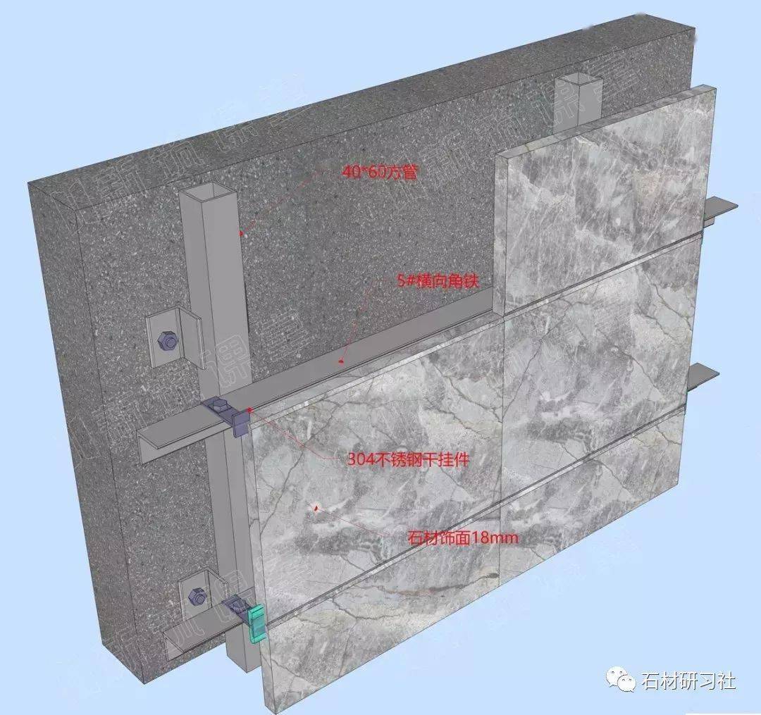 石材基层骨架的常用做法